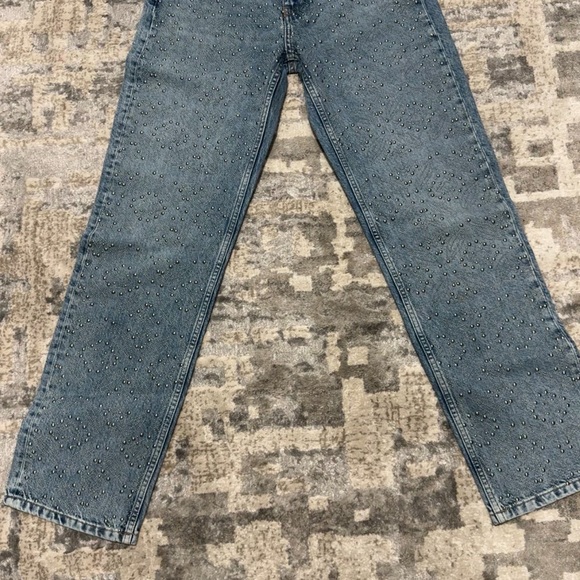 Zara  Womens  Patterned Blue Jeans - Picture 1 of 4
